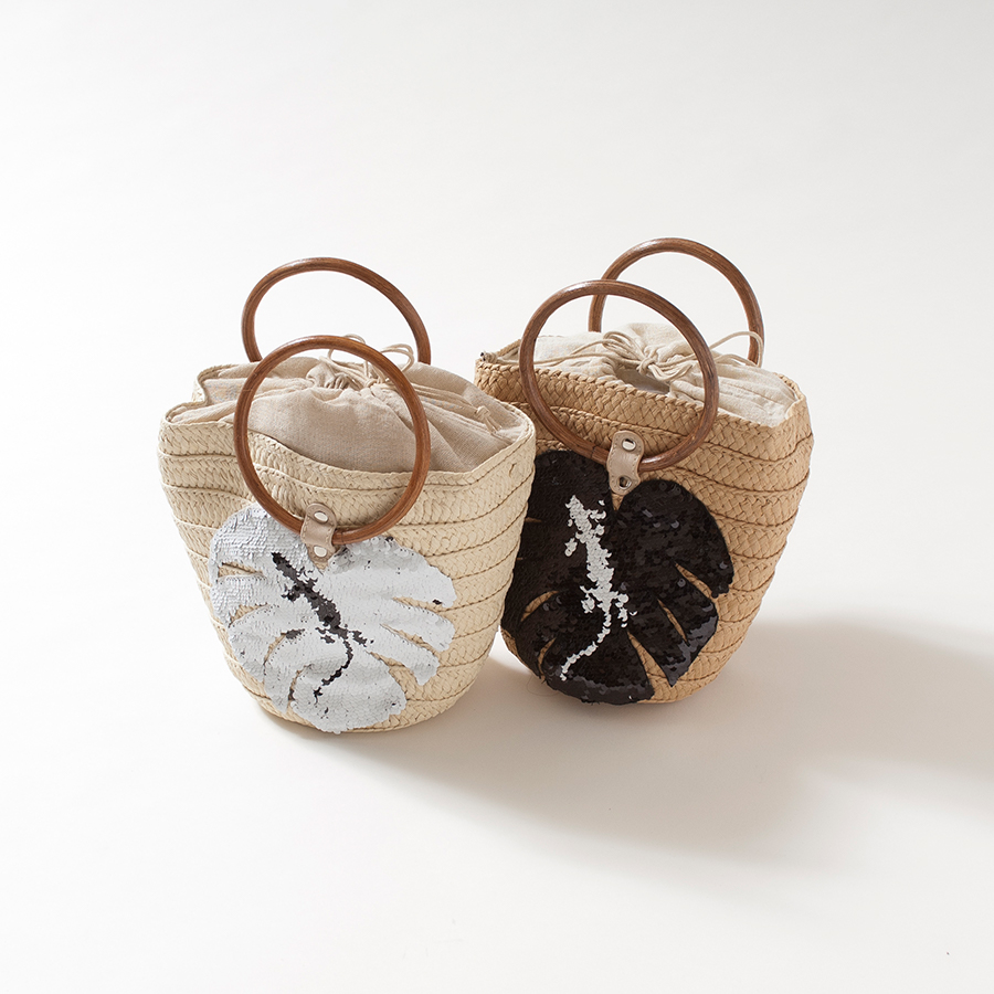 ロゴスパンコールかごバック[Logo sequin basket bag]